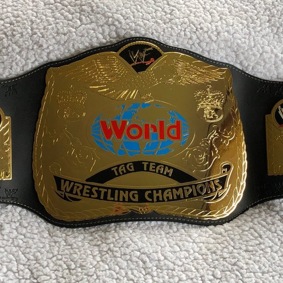 SOLD // WWF World Wrestling Federation World Tag Team Champions Belt Licensed - Picture 1 of 16